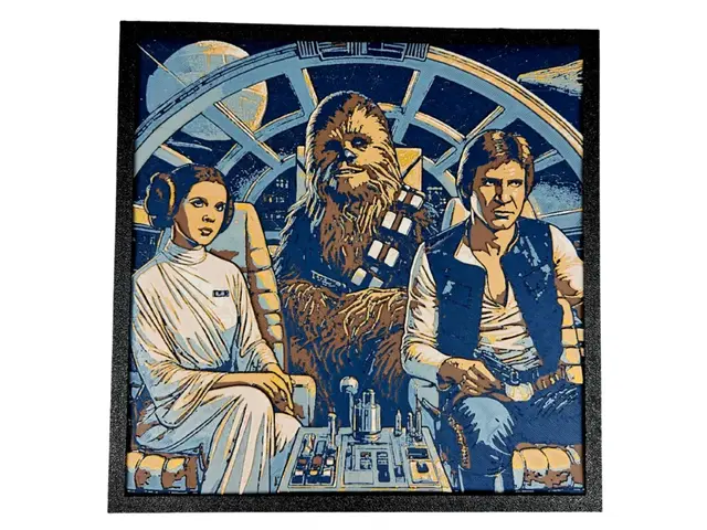 HueForge model: Star Wars Trio by BusyKikiBee
