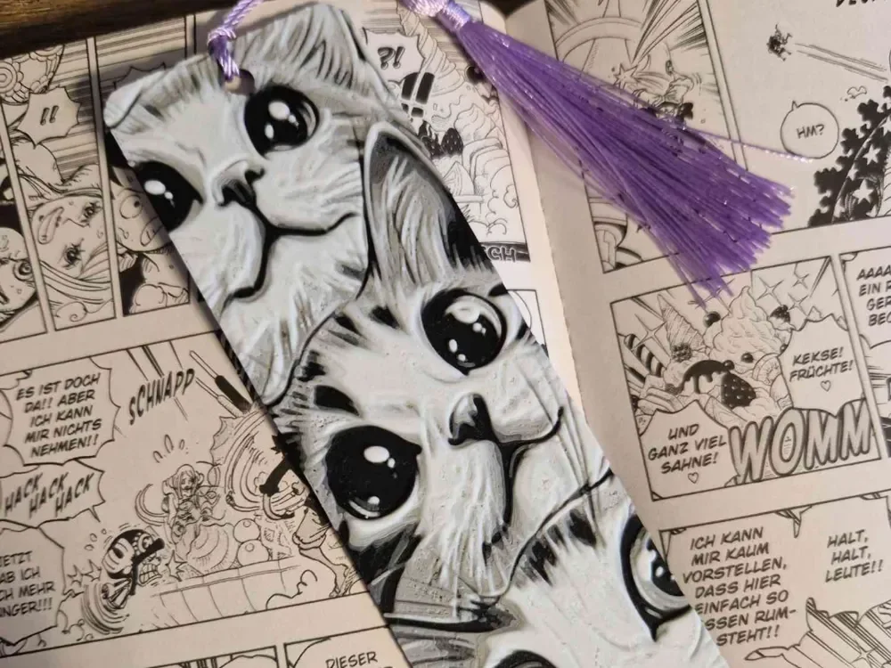 Cat Bookmark by Schuettdesign HueForge model: Cat Bookmark by Schuettdesign