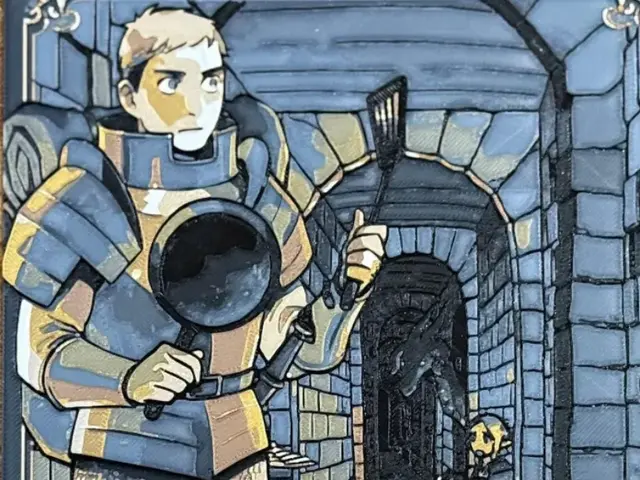 HueForge model: Delicious in Dungeon - Laios Volume 1 by Pretty Okay Prints