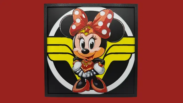 HueForge model: Minnie Mouse as Wonder Woman - Hueforge by Canadian Gamer