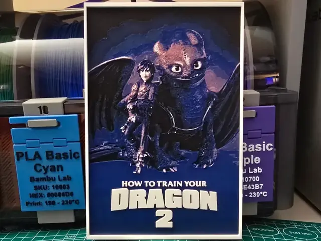 HueForge model: How to Train Your Dragon 2 Movie Poster - Hueforge by Lumpy3D