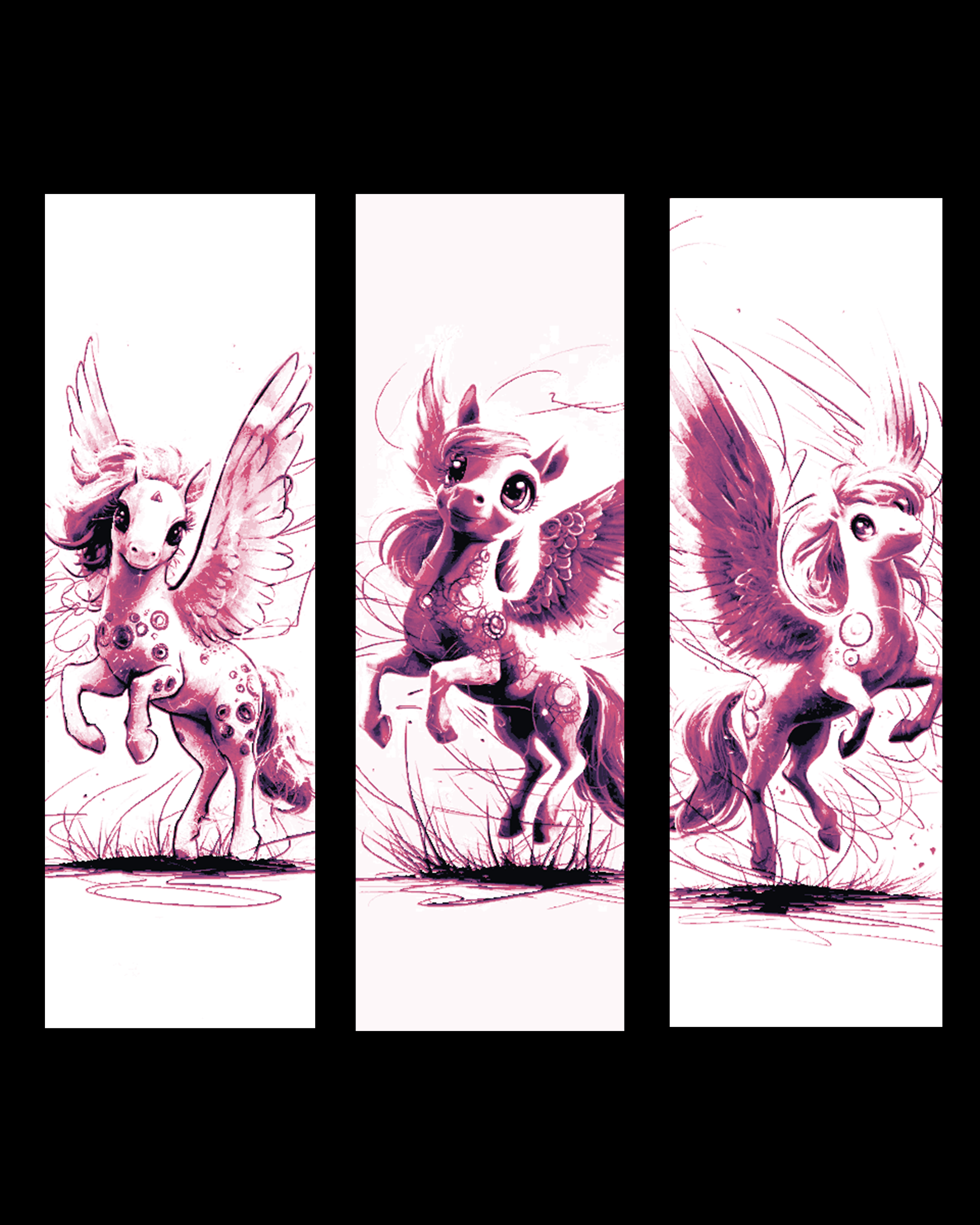 Sketch of a fun loving Pegasus friend - Flying Fun Times - Set of bookmarks by BooneCo3d HueForge model: Sketch of a fun loving Pegasus friend - Flying Fun Times - Set of bookmarks by BooneCo3d