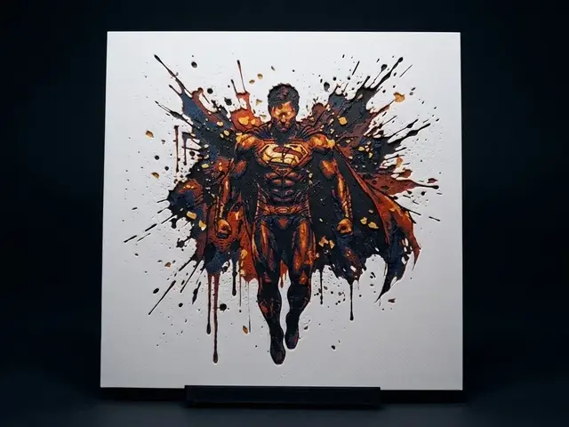 HueForge model: Superman Inksplash - Hueforge Wall Art by LED