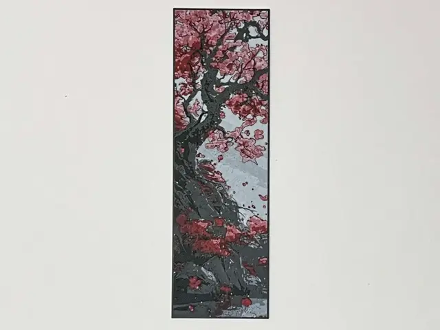 HueForge model: Bookmark: Cherry Blossoms Mountainside by 3djd