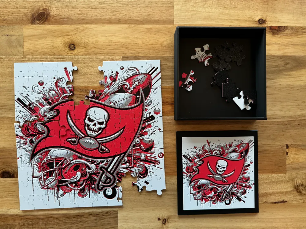 PUZZLE - Tampa Bay Buccaneers - NFL by Canadian Gamer HueForge model: PUZZLE - Tampa Bay Buccaneers - NFL by Canadian Gamer