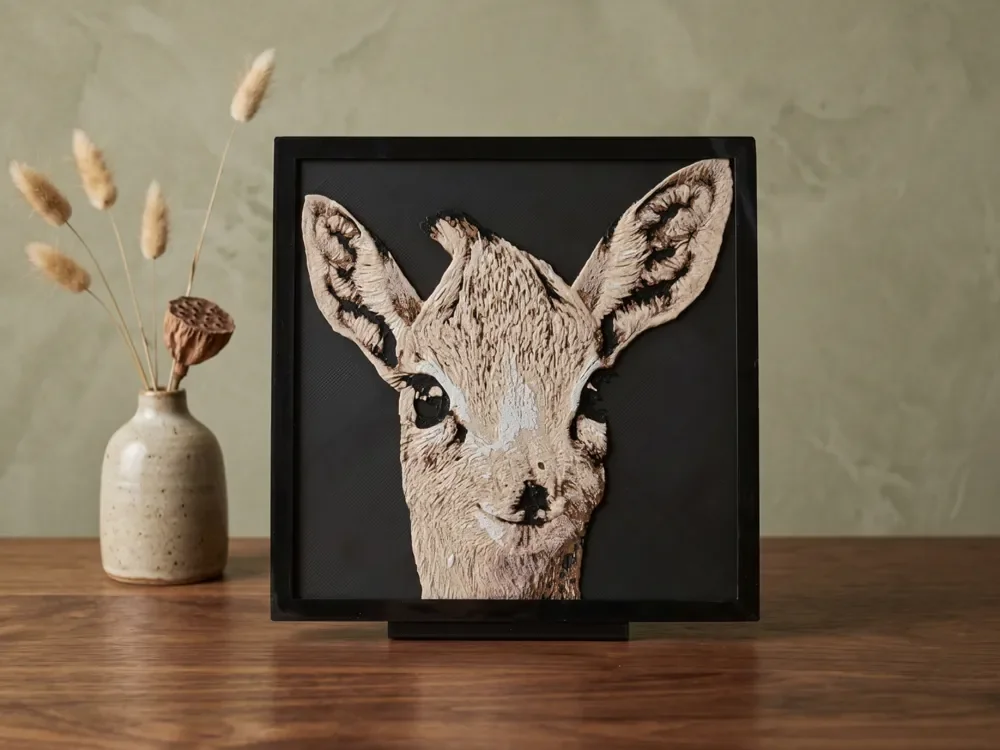 Smiley Deer - Hueforge by LED HueForge model: Smiley Deer - Hueforge by LED