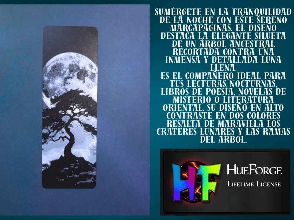 Bookmark Moon & Tree by FYTY112 HueForge model: Bookmark Moon & Tree by FYTY112
