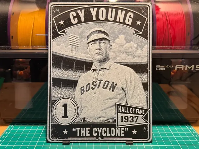 HueForge model: Cy Young Vintage Baseball Card by liv_3d
