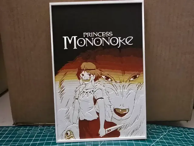 HueForge model: Princess Mononoke Movie Poster - Hueforge Art by Lumpy3D