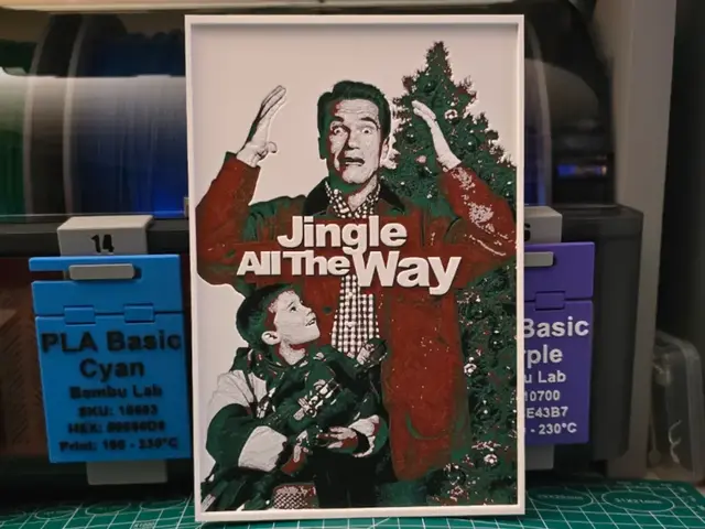HueForge model: Jingle All the Way Movie Poster - Hueforge Art by Lumpy3D