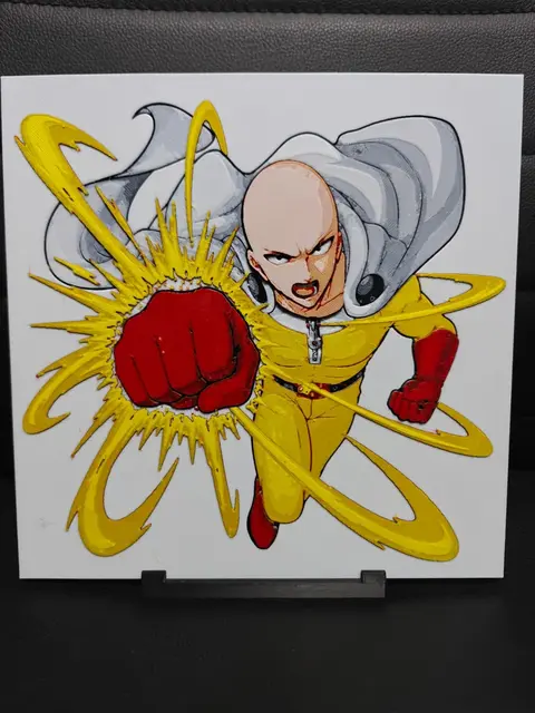 HueForge model: Saitama One-Punch Man by TheHueforgeLady