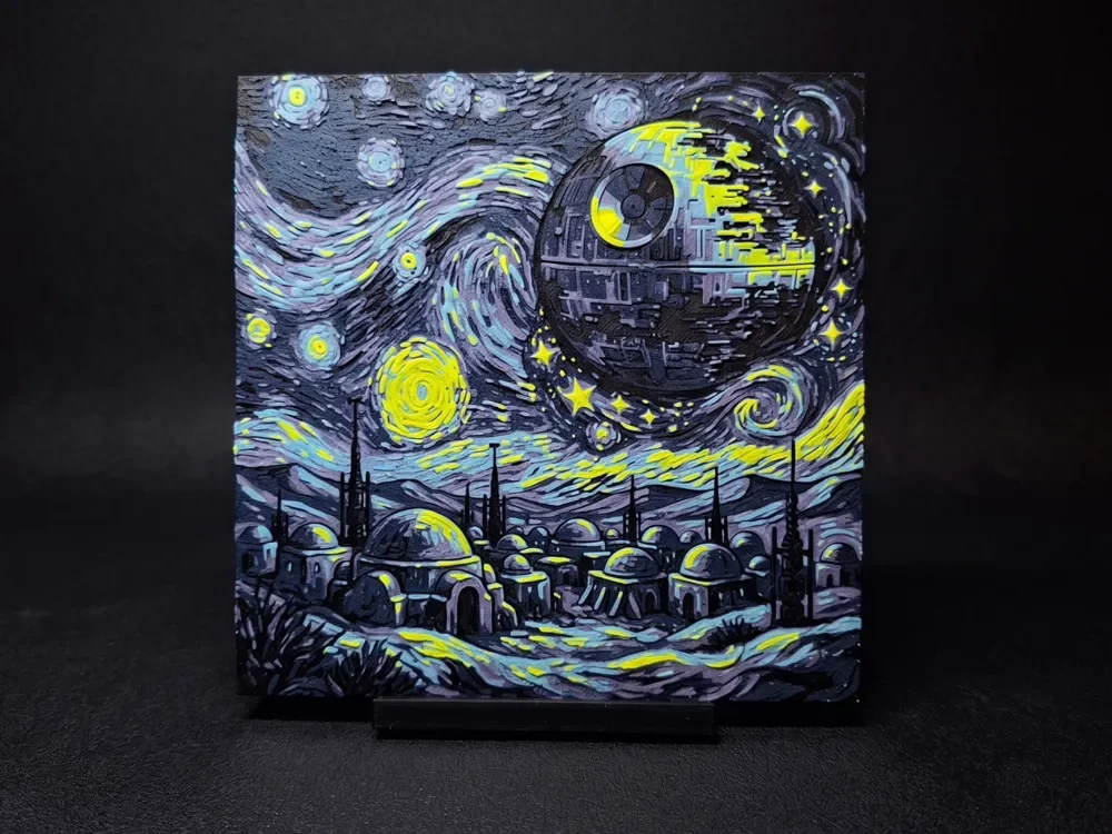Death Starry Night - Hueforge by LED HueForge model: Death Starry Night - Hueforge by LED