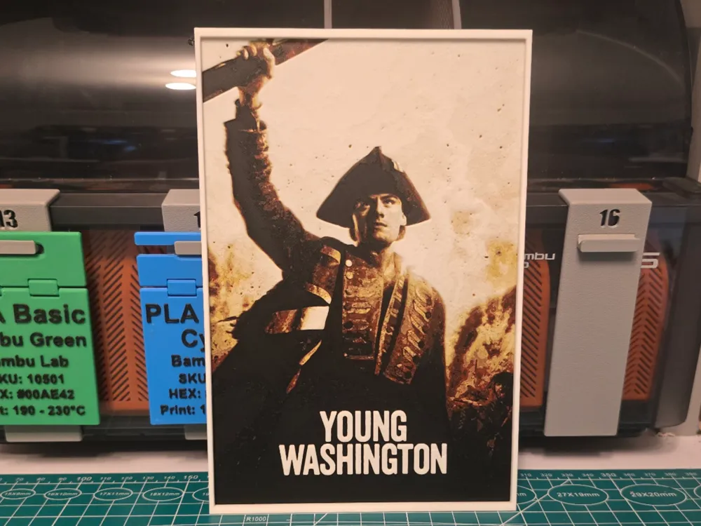 Young Washington Movie Poster - Hueforge Art by Lumpy3D HueForge model: Young Washington Movie Poster - Hueforge Art by Lumpy3D