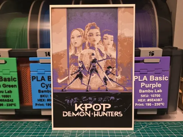 HueForge model: KPop Demon Hunters Movie Poster - Hueforge Art by Lumpy3D