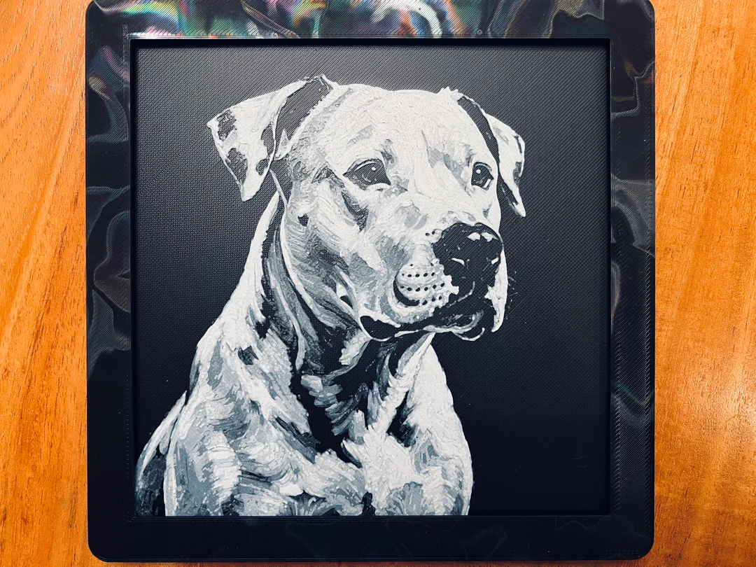 Pitbull by JustBe 3D Printing HueForge model: Pitbull by JustBe 3D Printing