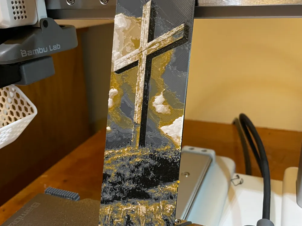 Cross Bookmark by 3D_Forged HueForge model: Cross Bookmark by 3D_Forged