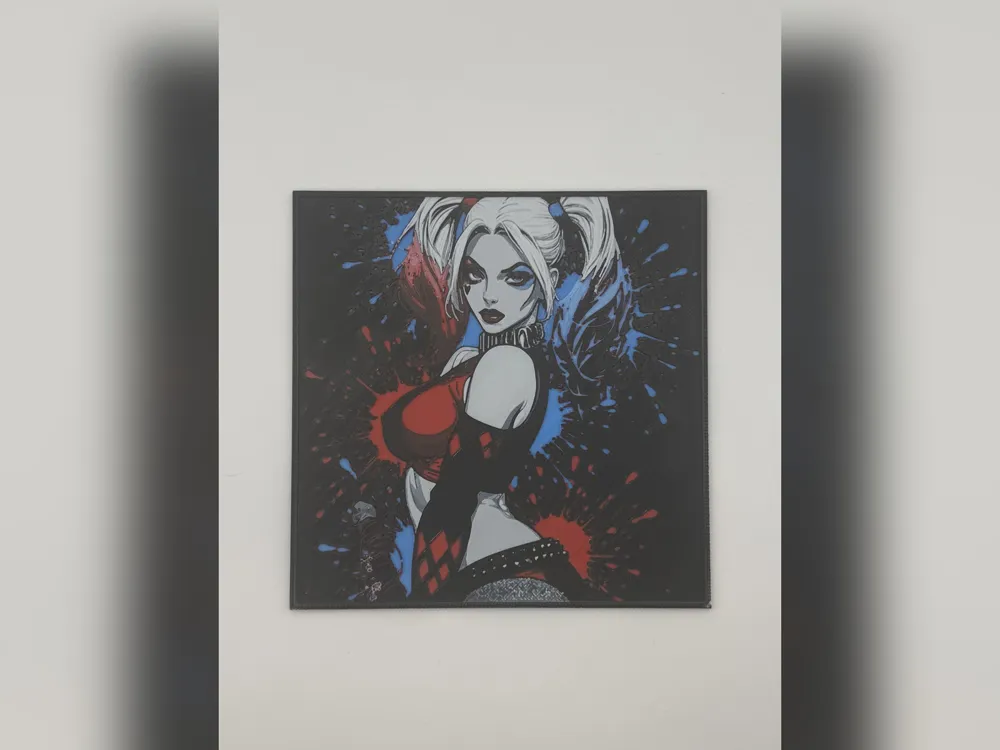 Harley Quinn Paint Splash HueForge Print by Thadius HueForge model: Harley Quinn Paint Splash HueForge Print by Thadius