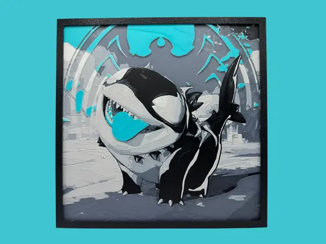 HueForge model: Jeff the Shark - Venom Skin - Marvel Rivals by Canadian Gamer