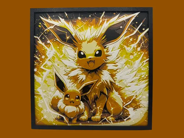HueForge model: Jolteon and Eevee by Canadian Gamer