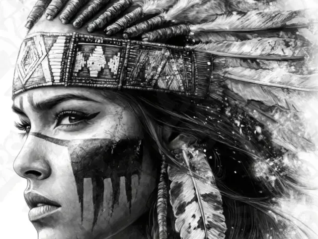 HueForge model: Native American Woman Hueforge 200x400 by LoFi Layers