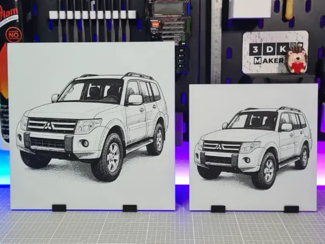 HueForge model: Mitsubishi Pajero – Hueforge – 3 Colors by Montoya Maker