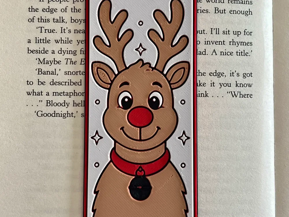 Reindeer Bookmark by HexarHaus HueForge model: Reindeer Bookmark by HexarHaus