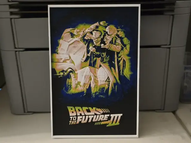 HueForge model: Back to the Future Part 3 Movie Poster - Hueforge by Lumpy3D