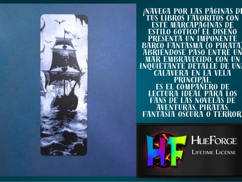 Ghost Ship Bookmark by FYTY112 HueForge model: Ghost Ship Bookmark by FYTY112