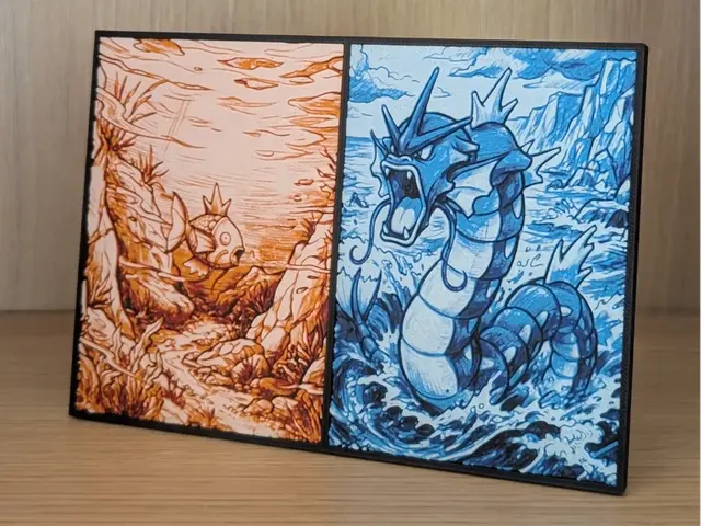 HueForge model: Magikarp & Gyarados Pokemon Hueforge & Frame by Nextopia
