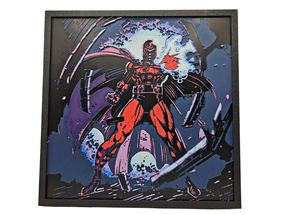 Magneto (Classic X-Men comic art) by BusyKikiBee HueForge model: Magneto (Classic X-Men comic art) by BusyKikiBee