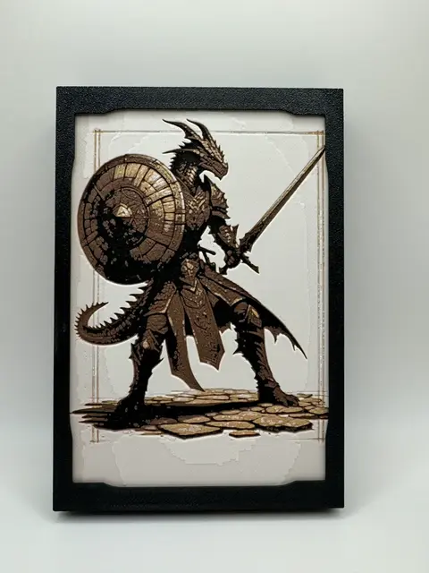 HueForge model: D&D Character Concepts - Dragonborn Paladin by Canadian Gamer