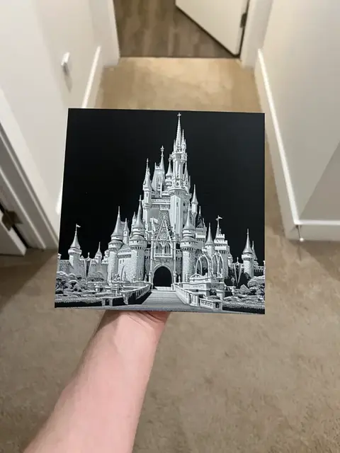 Grayscale Magic Kingdom Art Hueforge