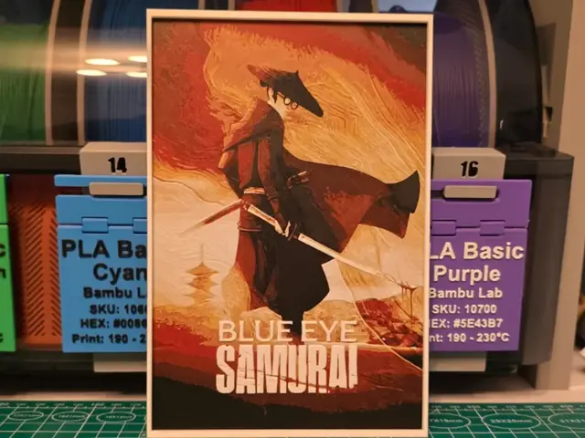 HueForge model: Blue Eye Samurai Poster - Hueforge Art by Lumpy3D