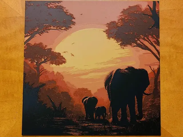 HueForge model: Elephant Sunset - Hueforge by Sarge