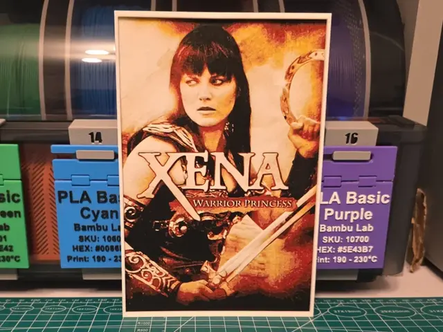 HueForge model: Xena: Warrior Princess Poster - Hueforge Art by Lumpy3D
