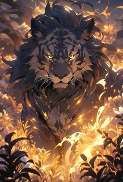 HueForge model: Tiger in Flames by Garuda3D