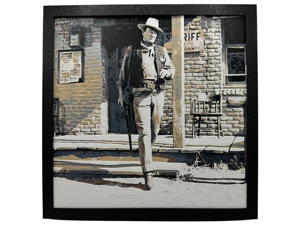 John Wayne - Cowboy Movie by Canadian Gamer HueForge model: John Wayne - Cowboy Movie by Canadian Gamer
