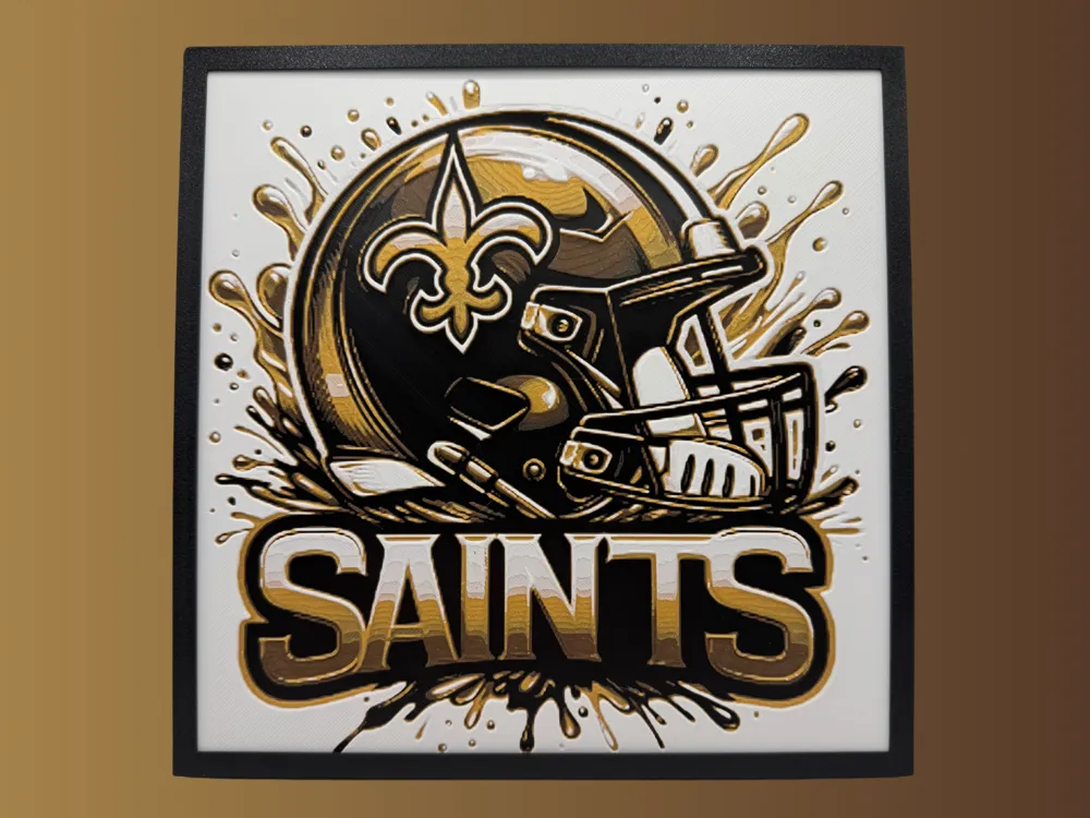 New Orleans Saints - NFL Helmet Hueforge by Canadian Gamer HueForge model: New Orleans Saints - NFL Helmet Hueforge by Canadian Gamer