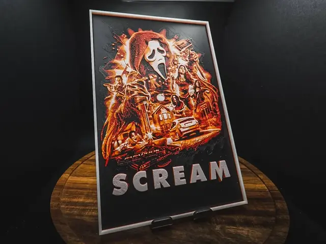 HueForge model: Scream 5 (Movie Poster - HueForge) by HugheCraft