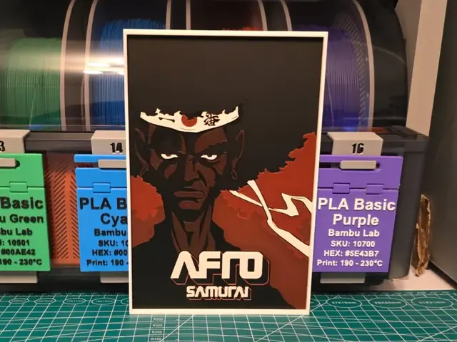 HueForge model: Afro Samurai Anime Poster - Hueforge Art by Lumpy3D