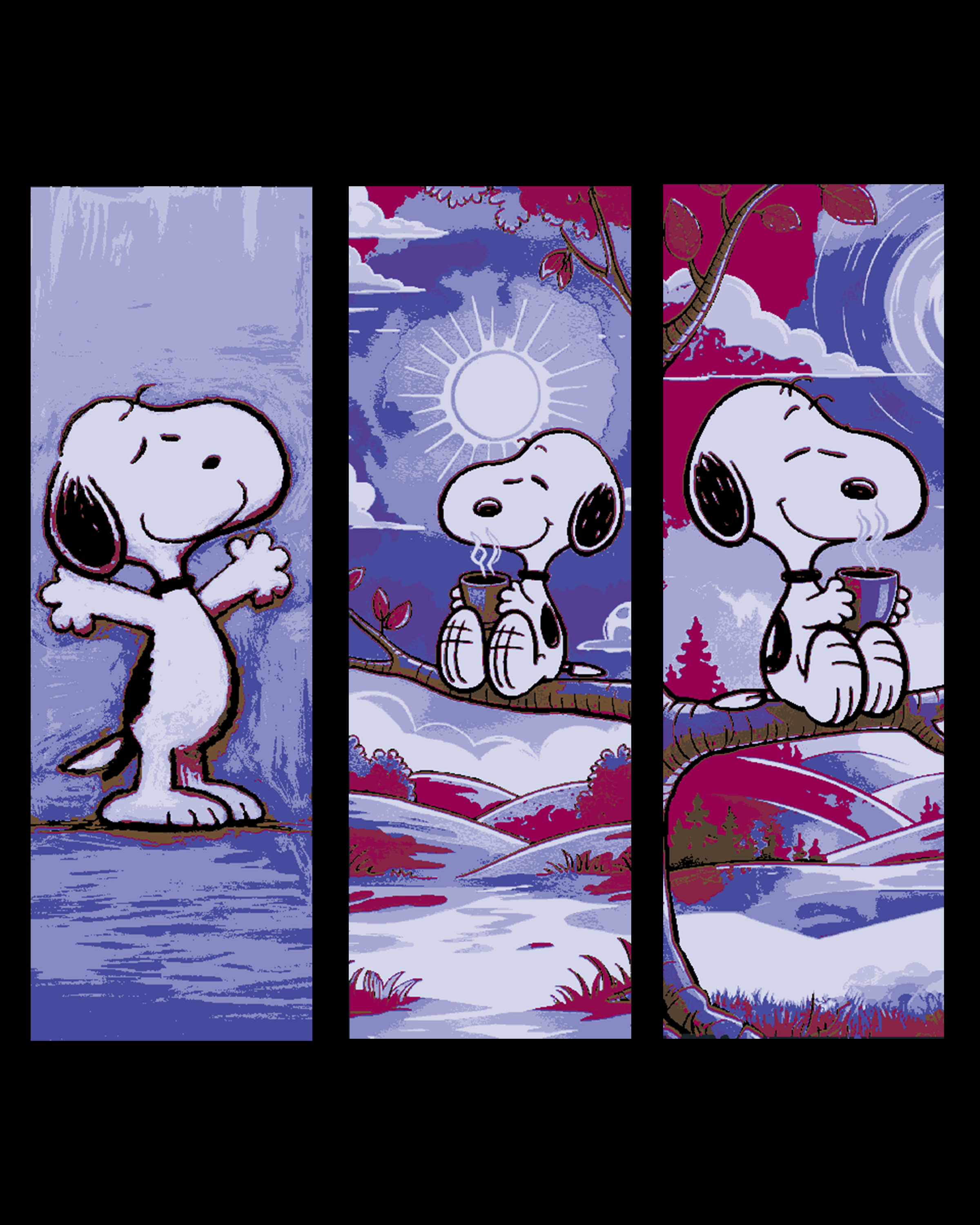 Snoopy enjoying a night fall day - Set of bookmarks by BooneCo3d HueForge model: Snoopy enjoying a night fall day - Set of bookmarks by BooneCo3d