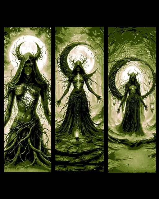 HueForge model: The spells cast by the Moon Witch at Night - Set of bookmarks by BooneCo3d