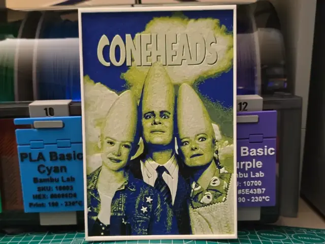 HueForge model: Coneheads Movie Poster - Hueforge Art by Lumpy3D