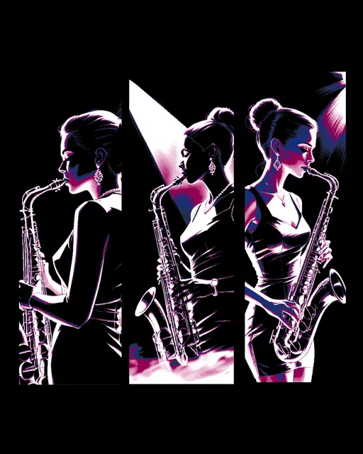 HueForge model: The music of the south - a smooth line from the lady saxophonist - Set of bookmarks by BooneCo3d