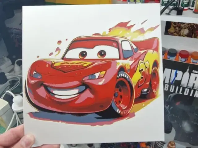 HueForge model: Flash McQueen Hueforge - Cars by Dakiren
