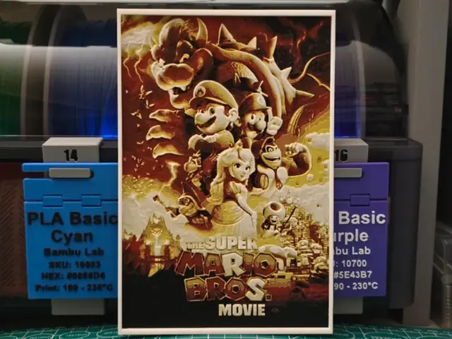 HueForge model: The Super Mario Bros Movie Poster — Hueforge Art by Lumpy3D