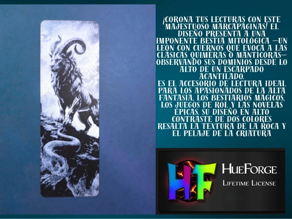 Bookmark of Mythical Beast (Chimera) v2 by FYTY112 HueForge model: Bookmark of Mythical Beast (Chimera) v2 by FYTY112