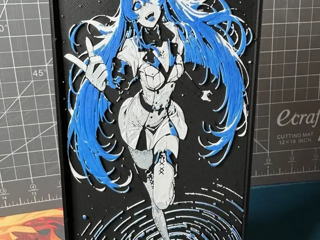 HueForge model: 4x8 Hueforge of EsDeath from akame ga kill zero by SBC Creations