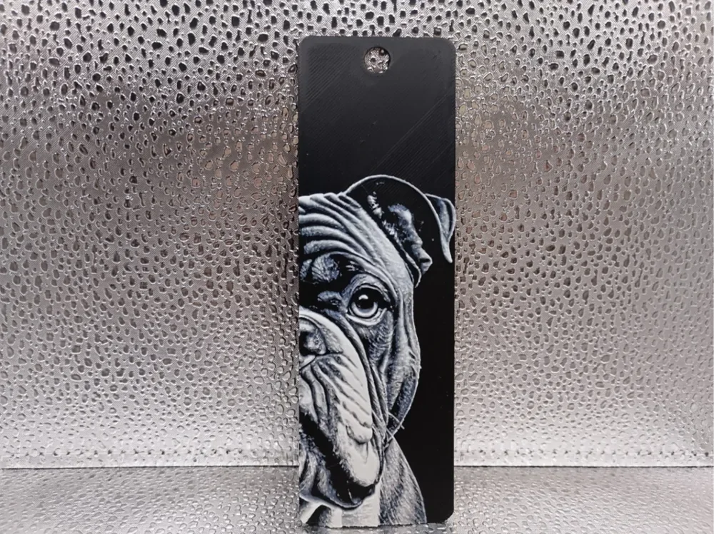 Old English Bulldog Bookmark – Hueforge by Borishotch Industries HueForge model: Old English Bulldog Bookmark – Hueforge by Borishotch Industries