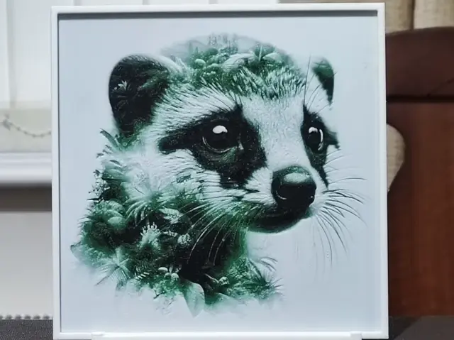 HueForge model: Double Exposure MeerKat - HueForge 3 Color by BoDad